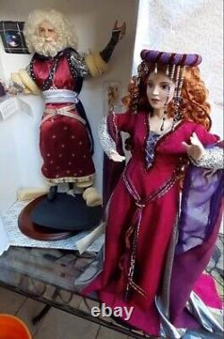 Morgan Le Fay and Merlin Magician Wizard Doll Original Franklin Mint Porcelain