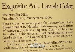 Music Box 12 Set Masterpiece Of Russian Ballet Cost $450 1990 Nib Franklin Mint