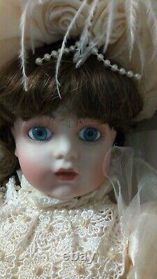 NEW Franklin Heirloom Porcelain French Bebe Bru Victorian Bride Doll
