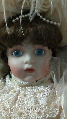 NEW Franklin Heirloom Porcelain French Bebe Bru Victorian Bride Doll