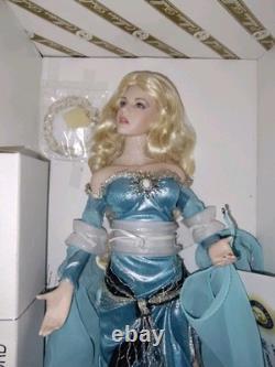 NEW Franklin Mint Lady Of the Lake Camelot Porcelain Doll Excalibur Sword &Stand