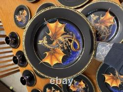 NEW RARE 20 Piece 4 Place Settings Franklin Mint Dragon Dynasty Dinnerware Gold