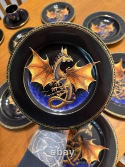 NEW RARE 20 Piece 4 Place Settings Franklin Mint Dragon Dynasty Dinnerware Gold