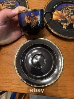 NEW RARE 20 Piece 4 Place Settings Franklin Mint Dragon Dynasty Dinnerware Gold