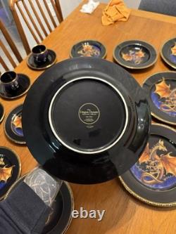 NEW RARE 20 Piece 4 Place Settings Franklin Mint Dragon Dynasty Dinnerware Gold
