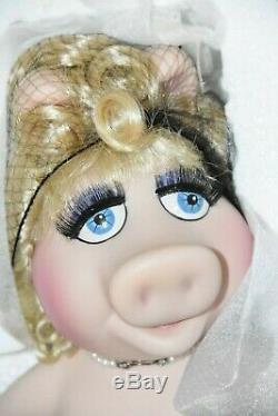 NEW older Miss Piggy Porcelain Doll Muppets Franklin Mint Heirloom vintage