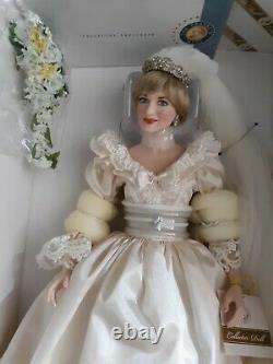 NIB Franklin Mint Diana Portrait of a Bridal Princess Porcelain Doll COA