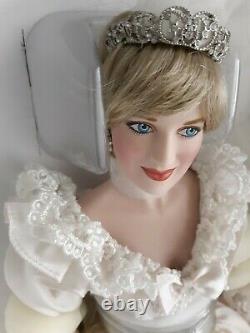 NIB Franklin Mint Diana Portrait of a Bridal Princess Porcelain Doll COA