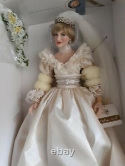 NIB Franklin Mint Diana Portrait of a Bridal Princess Porcelain Doll COA