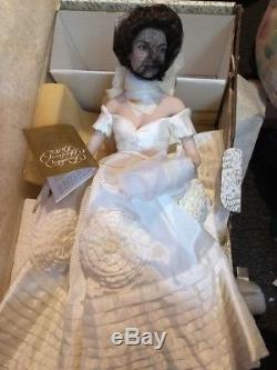 NIB Franklin Mint Heirloom Dolls Jacqueline Kennedy Bride Wedding Porcelain Doll