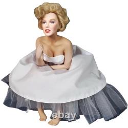NIB Franklin Mint Marilyn Monroe Porcelain Doll Ballerina Seated Satin Bench