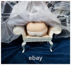NIB Franklin Mint Marilyn Monroe Porcelain Doll Ballerina Seated Satin Bench