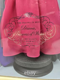 NWT Franklin Mint Princess Diana of Wales Porcelain Doll & 2 Dresses Bundle Lot