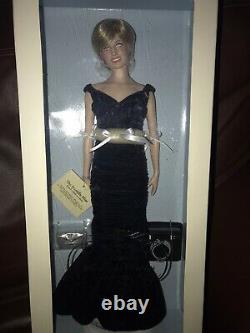 New Franklin Mint Princess Diana Doll Blue Gown Never Removed from Box