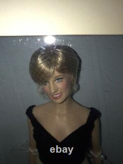 New Franklin Mint Princess Diana Doll Blue Gown Never Removed from Box