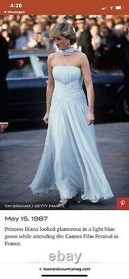 New Franklin Mint Princess Diana Princess of Elegance Porcelain Doll Blue NIB