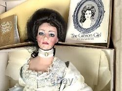 New In Box 1989 Franklin Mint Gibson Girl Boudoir Porcelain Doll 22 Mirror COA