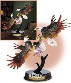 Nib Clash Of The Sky Kings Eagles Porcelain & Bronze 19 18lb+coa Franklin Mint
