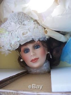 Nib Franklin Mint $750 Bride Doll Maryse Nicole Full Jointed Porcelain 22'' Coa