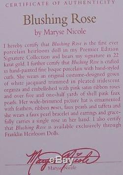 Nrfb $500 Franklin Mint Maryse Nicole Southern Belle Doll 20 All Porcelain +coa