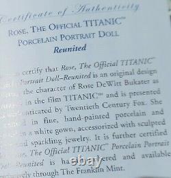 Nrfb Titanic Rose Porcelain Doll + Coa Franklin Mint New In Box Nib