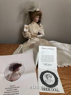 Original 1987 Gibson Girl Bride Wedding Doll Franklin Heirloom Mint Porcelain