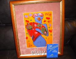 PETER MAX Fan Dancer Franklin Mint Porcelain Plaque Original Frame