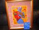 PETER MAX Fan Dancer Franklin Mint Porcelain Plaque Original Frame