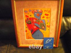 PETER MAX Fan Dancer Franklin Mint Porcelain Plaque Original Frame