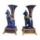 Pair Vintage Franklin Mint Egyptian Cat Candleholders by Roushdy Iskander Garas