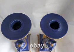Pair Vintage Franklin Mint Egyptian Cat Candleholders by Roushdy Iskander Garas
