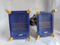 Pair Vintage Franklin Mint Egyptian Cat Candleholders by Roushdy Iskander Garas