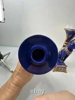 Pair Vintage Franklin Mint Egyptian Cat Candleholders by Roushdy Iskander Taras