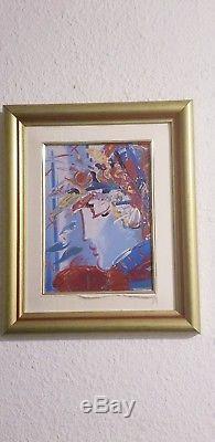 Peter Max Franklin Mint Authentic Art Plaque Porcelain Blushing Beauty Certified