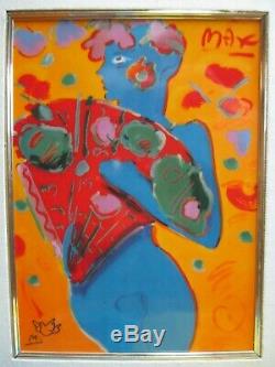 Peter Max Franklin Mint Porcelain Plaque Titled Fan Dancer