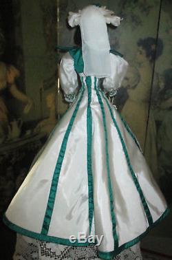 Porcelain Franklin Mint Gone With The Wind Scarlett Doll Rhett Promise Gown