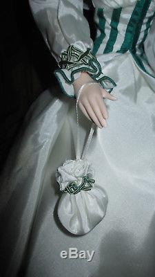 Porcelain Franklin Mint Gone With The Wind Scarlett Doll Rhett Promise Gown