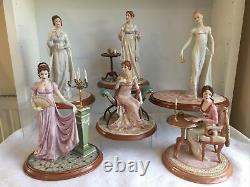 Porcelain Franklin Mint Jane Austen's Figurine Complete Set of 6 2nd Quality