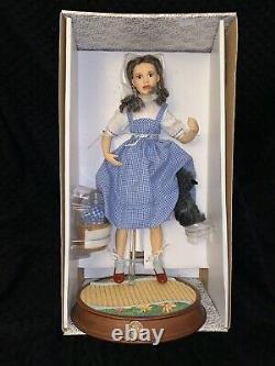 Porcelain Franklin Mint Wizard Of Oz Dorothy Doll With Music Box Stand