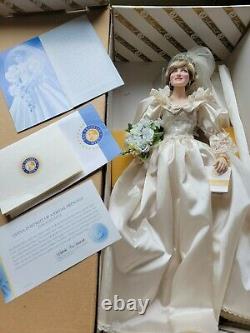 Princess Diana Doll Franklin Mint Porcelain Wedding/Bride Doll Limited Ed. COA