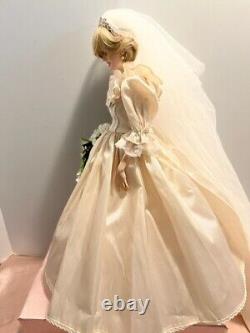 Princess Diana Doll Franklin Mint Porcelain Wedding Bride Doll Vintage GUC