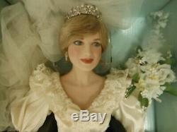 Princess Diana Franklin Mint Ltd Edition Bridal Doll Porcelain Coa Rare