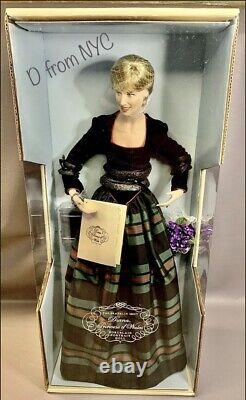 Princess Diana Franklin Mint Porcelain Doll Tartan Plaid & Black Velvet Gown NIB