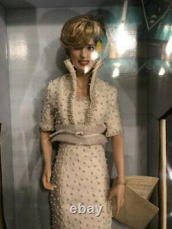Princess Diana Porcelain Doll In White Pearl Dress Mint In Box