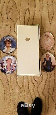 Princess Diana Porcelain Doll -White Gown Franklin Mint with 4 collector plates