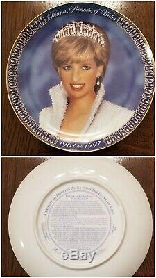 Princess Diana Porcelain Doll -White Gown Franklin Mint with 4 collector plates