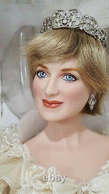 Princess Diana Wedding Bride Franklin Mint porcelain doll never out box