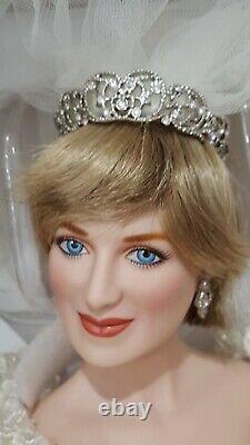 Princess Diana Wedding Bride Franklin Mint porcelain doll never out box