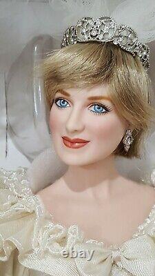 Princess Diana Wedding Bride Franklin Mint porcelain doll never out box