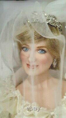 Princess Diana Wedding Bride Franklin Mint porcelain doll never out box